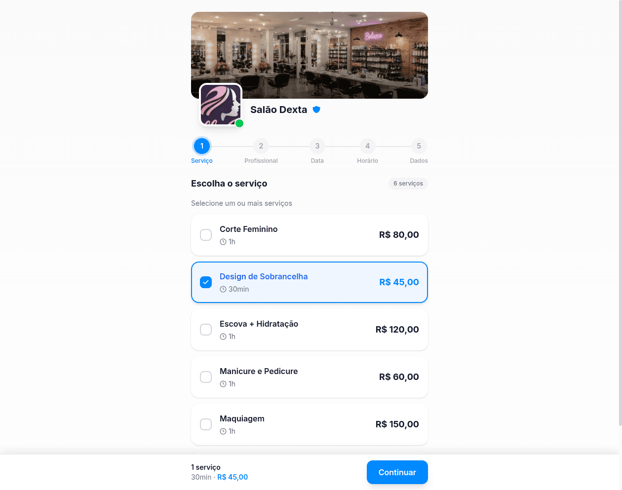 Demonstração do Web Booking - Tema Base